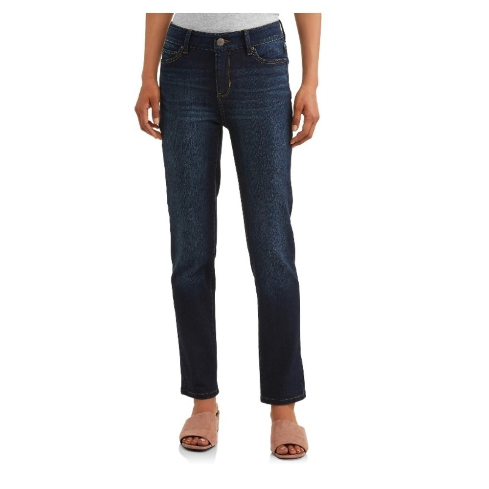 New Time and Tru Women's Modern Mid Rise Straight Jeans
